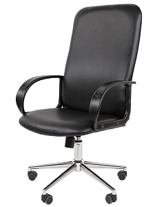 Офисное кресло CHAIRMAN 278 хром, экокожа, черный